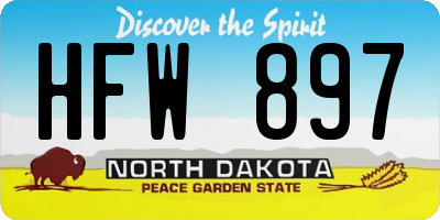 ND license plate HFW897