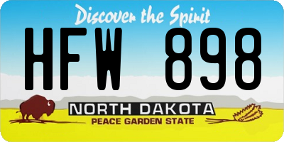 ND license plate HFW898