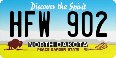 ND license plate HFW902