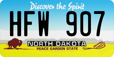 ND license plate HFW907