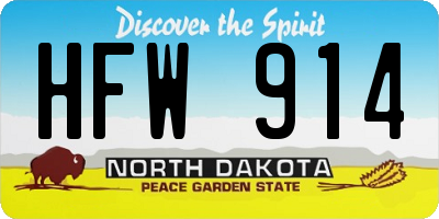ND license plate HFW914