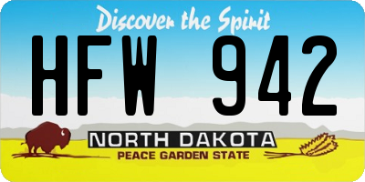 ND license plate HFW942