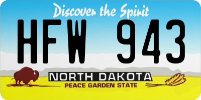 ND license plate HFW943