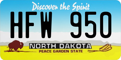 ND license plate HFW950