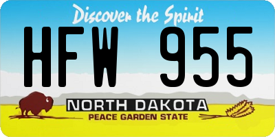 ND license plate HFW955