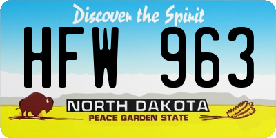 ND license plate HFW963