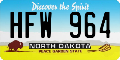 ND license plate HFW964