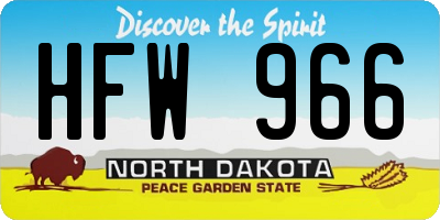 ND license plate HFW966