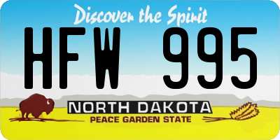 ND license plate HFW995
