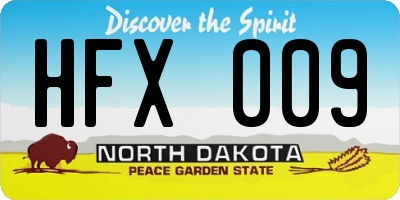 ND license plate HFX009