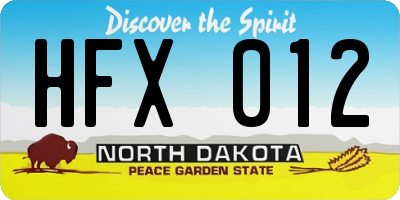 ND license plate HFX012