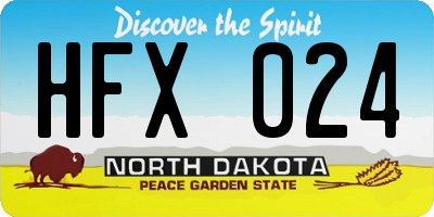 ND license plate HFX024