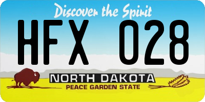ND license plate HFX028