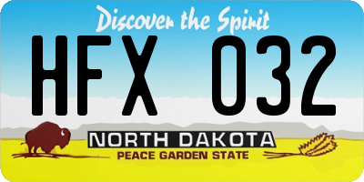 ND license plate HFX032
