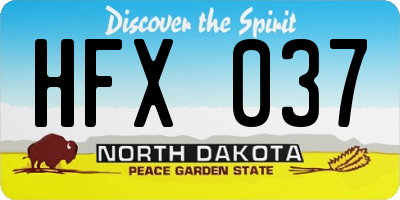ND license plate HFX037