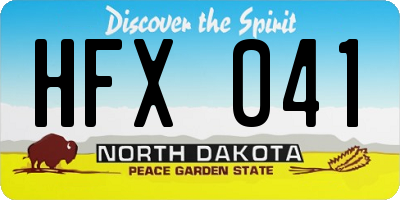 ND license plate HFX041