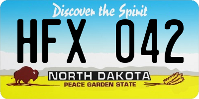 ND license plate HFX042