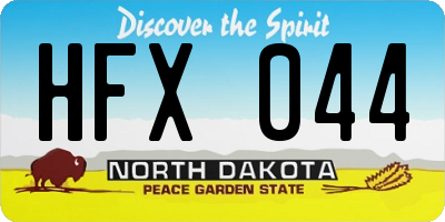 ND license plate HFX044