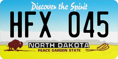 ND license plate HFX045