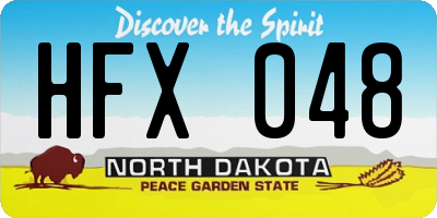 ND license plate HFX048