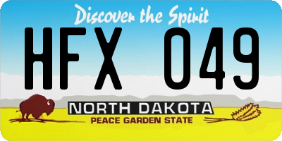 ND license plate HFX049