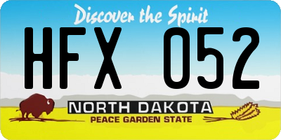 ND license plate HFX052