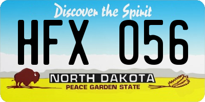 ND license plate HFX056