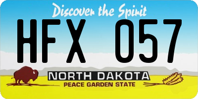 ND license plate HFX057