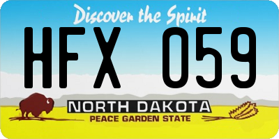 ND license plate HFX059
