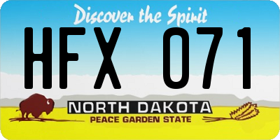 ND license plate HFX071