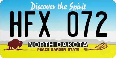ND license plate HFX072