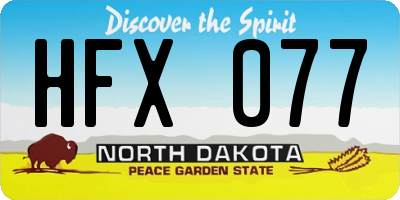 ND license plate HFX077