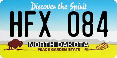 ND license plate HFX084