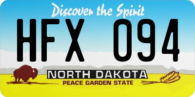 ND license plate HFX094