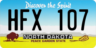 ND license plate HFX107