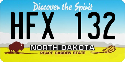 ND license plate HFX132