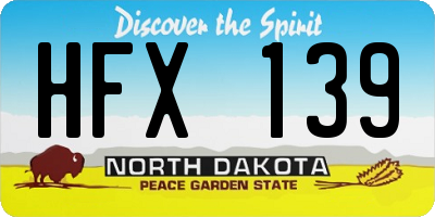 ND license plate HFX139