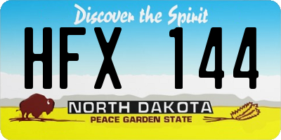 ND license plate HFX144