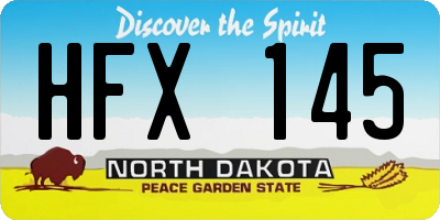 ND license plate HFX145