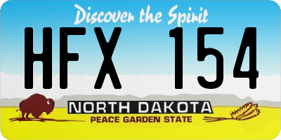 ND license plate HFX154