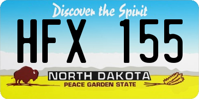 ND license plate HFX155