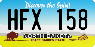 ND license plate HFX158