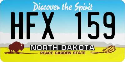 ND license plate HFX159