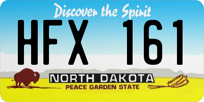 ND license plate HFX161