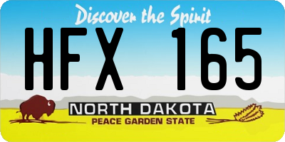 ND license plate HFX165