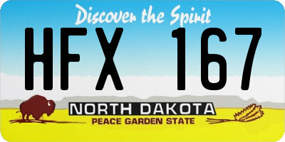 ND license plate HFX167