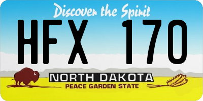 ND license plate HFX170