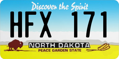 ND license plate HFX171