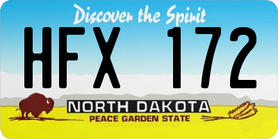 ND license plate HFX172