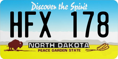 ND license plate HFX178